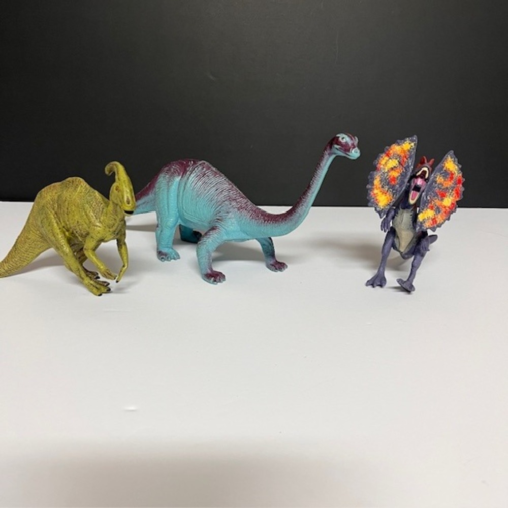 Dinosaur‎ Figures Toy Lot Dilophosaurus Brachiosaurus Parasaurolophus Kids